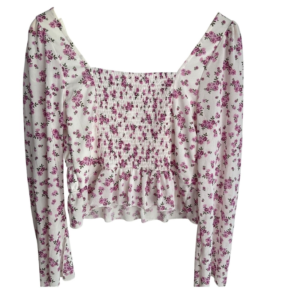 Kirious Los Floral Top Cropped Coquette Fairy Romance Cottage Boho Large - Picture 3 of 11